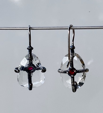 Quartz Reliquary Earrings