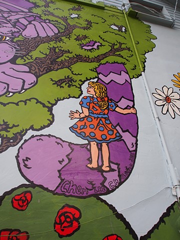 Alice in Wonderland Mural Final Detail 