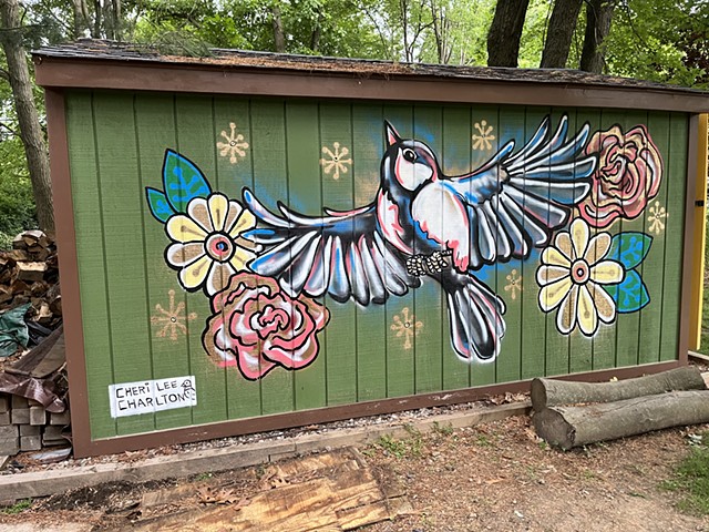 Floral Bird Mural 