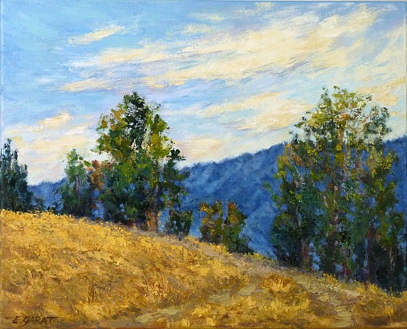 California landscape painting, gold hills