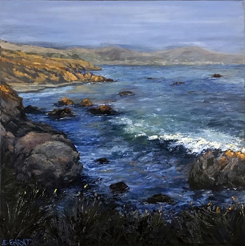 Seascape, oil painting, California Central Coastline