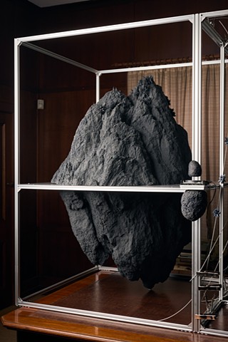 Gravity-bursts on rock sculpture installation Aeolian Dust (detail) Size: 1.5m (h) x 1m (w) x 1m (d)