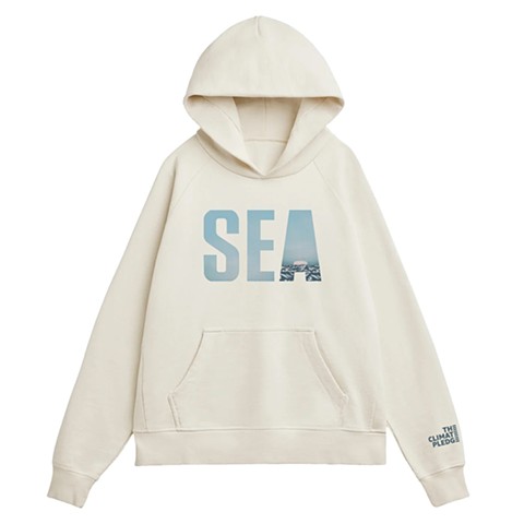 Kraken "SEA" on cream hoodie for the Seattle Kraken/The Climate Pledge