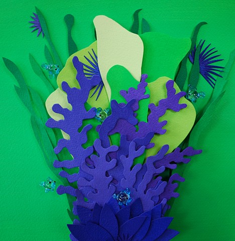 hand cut paper, paper art, paper artist, paper sculpting, paper sculpture, reef