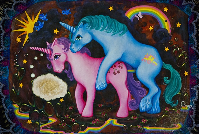 my little ponies, rainbow, sunshine, birds, bubbles, glitter