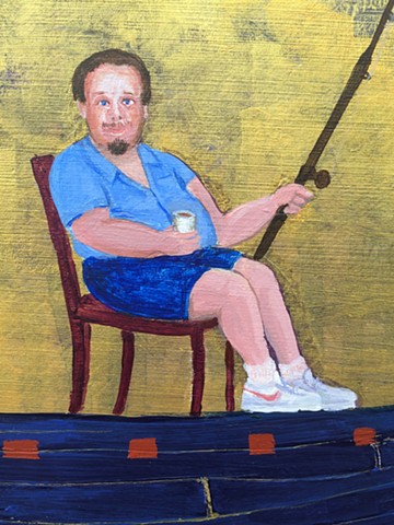 Detail of the painting "John Goes Fishing"