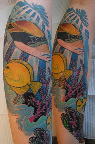 Humuhumunukunukukuapua'a tattoo by Custom tattoos by Adam Sky, San Francisco, California
