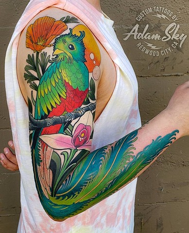 Quetzal Tattoo by Adam Sky, Redwood City, Bay Area, California