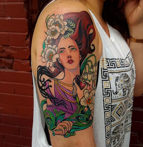 Persephone tattoo by Custom tattoos by Adam Sky, San Francisco, California