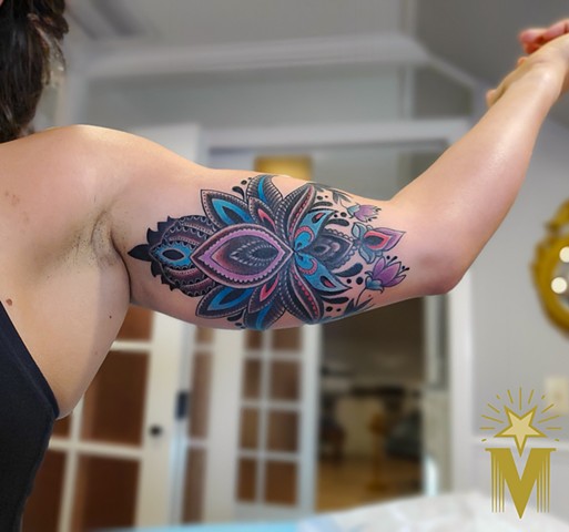 Lotus Flower Tattoo by Adam Sky, Morningstar Tattoo, Belmont, Bay Area, California