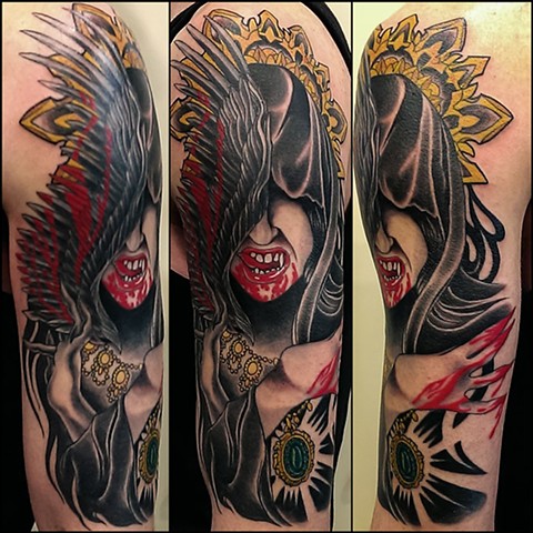 Vampira tattoo by Custom tattoos by Adam Sky, San Francisco, California