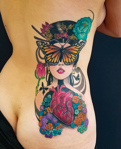 Butterfly Lady Tattoo by Adam Sky, San Francisco California