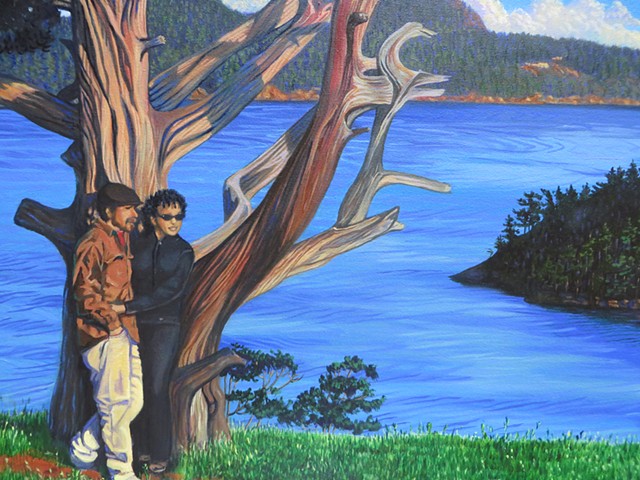 Overlooking Deception Pass in Anacortes a portrait of Stanny and Victor Garcia