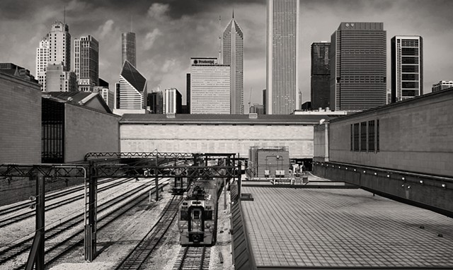 A Train Passes Under the Art Institute of Chicago