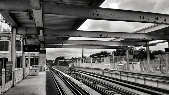 At the Western brown line station