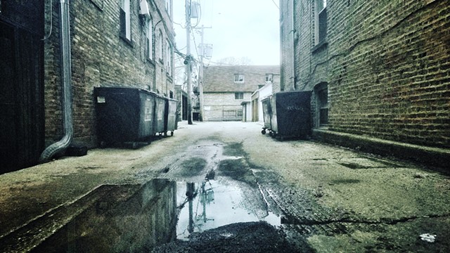 Alley Shortcut with Puddle