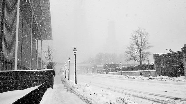 Snow squall near the Art Institute of Chicago
