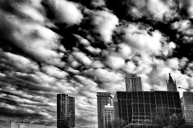 Evening clouds on Lake Shore Drive near Lake Point Tower