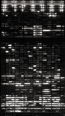 Building Facade with Light Pattern