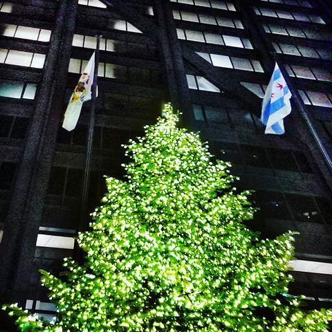 The Christmas tree, at the John Hancock Center