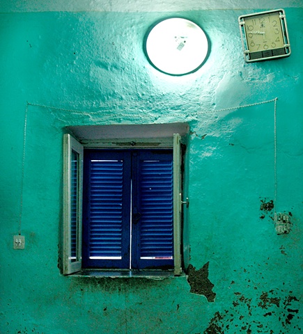 Turquoise Wall in Gurna, Egypt    House Interior