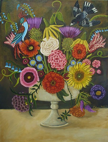 abstract flower, painting, art, catherine nolin, design, original painting, flowers. botanical