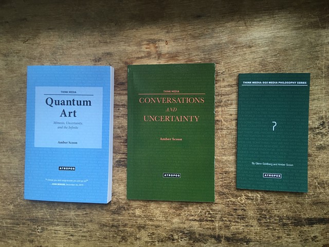 3 Books:
"Quantum Art: Mimesis, Uncertainty and the Infinite"
"Conversations and Uncertainty"
"?" (Co-Written By Scoon and Goldberg)
Photography by Hannah Hurricane Sanchez
