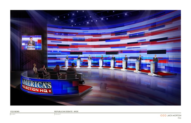 Fox News 2012 Republican Debate Set Sketch