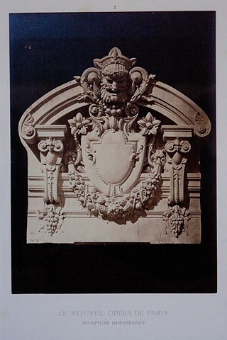 ORNAMENTAL STONE HEAD AND OVERMANTLE FOR THE "NEW" PARIS OPERA, 1872