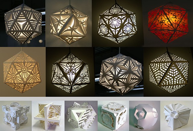 Paper Icosahedron Lamps