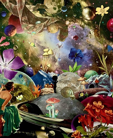 Everyone is seeking something but will the find what they're looking for? Here they are surrounded by a maze of flowers, planets, and mystery. A dreamscape for only the bravest.