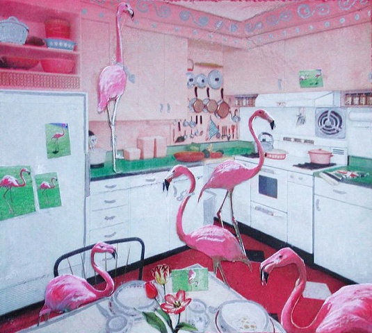Flamingos in the Kitchen