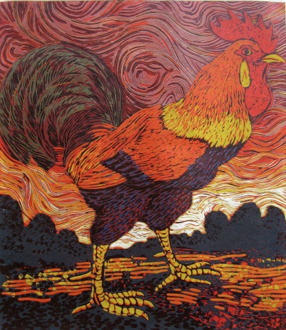 Red Sky and Rooster