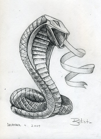Cobra with forked ribbon