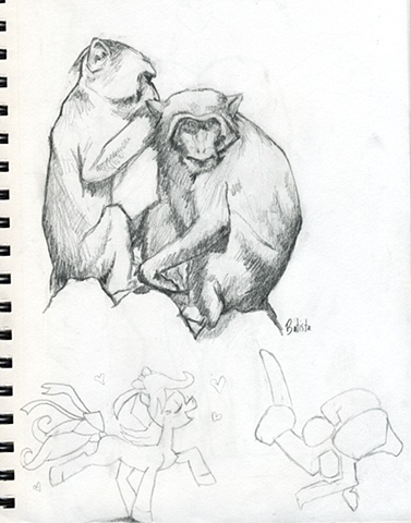 Two Monkeys sitting