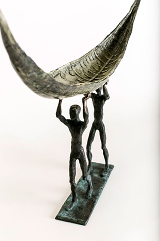 Walked boat, Bronze/Ceramic