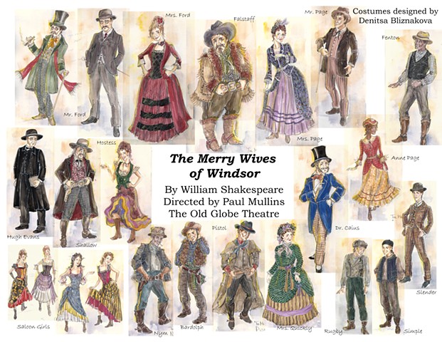 Marry Wives of Windsor costume sketches