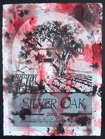 fine art mckinney texas wine label paintings Laura Moore Silveroak 