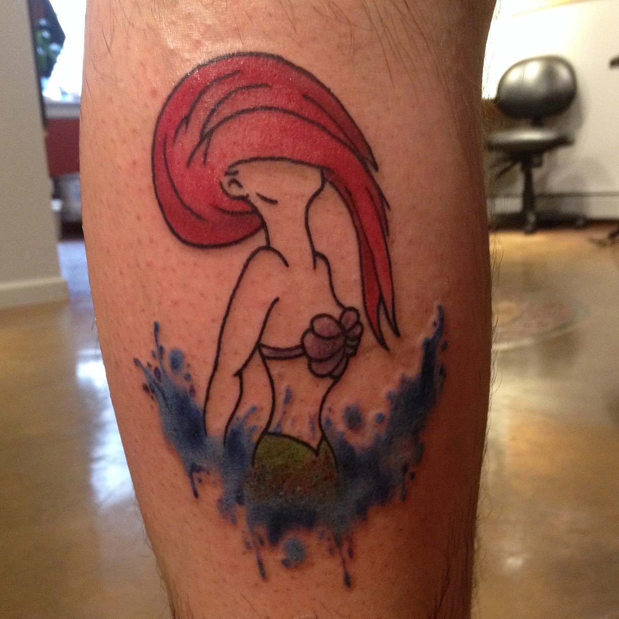 Cape Cod Tattoo Ideas Part - 17: The Little Mermaid, Watercolor Tattoo, Ariel Tattoo, Provincetown Tattoo, Cape Cod Tattoo