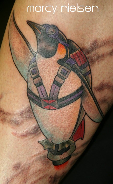 marcy nielsen edmonton tattoo artist penguin with jet pack marcy nielsen edmonton tattoo artist penguin with jet pack