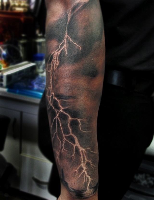 lightning strike tattoo