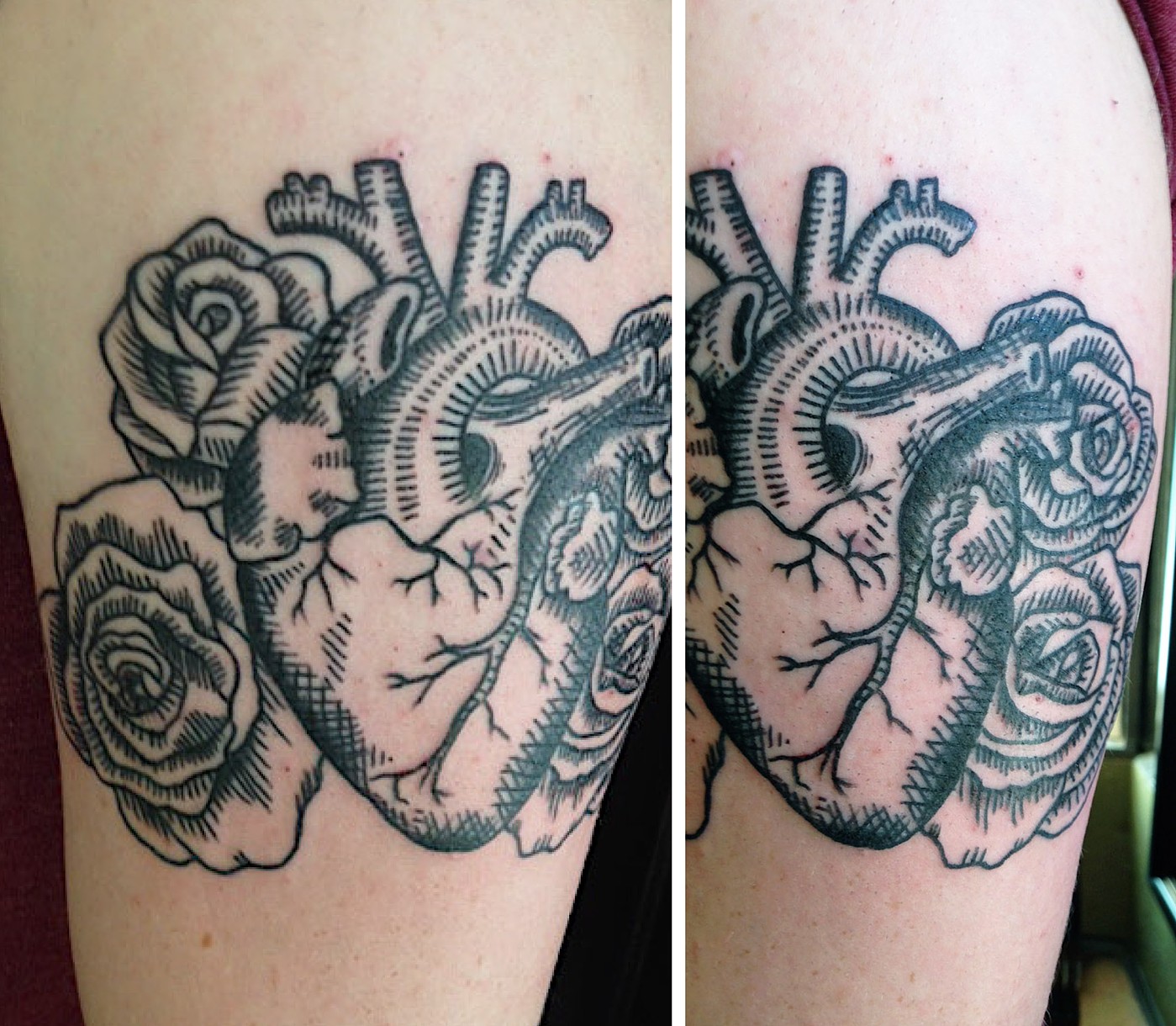 tattoo pointillism heart Poppycock Tattoo