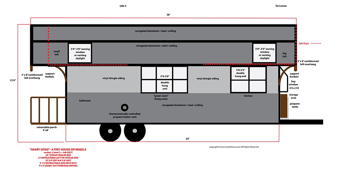 5th wheel tiny home 2 bedroom floor plan