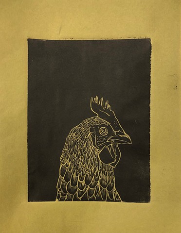 Linoleum CHICKEN Print 1