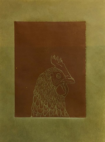 Linoleum CHICKEN Print 1