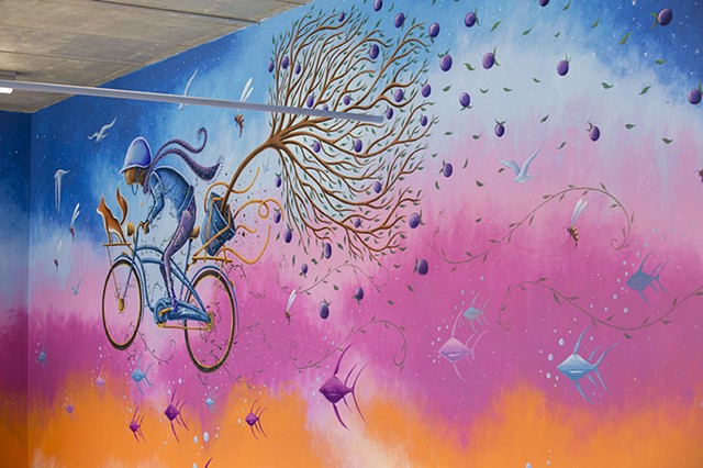 Mural for Tri-Met Bike&Ride at Orenco Max Station,Hillsboro,Or.