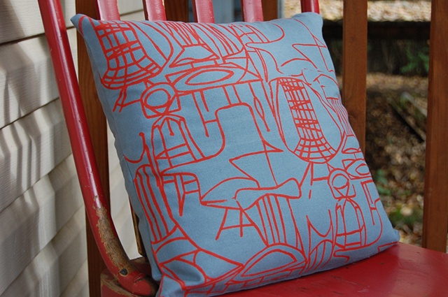 screenprinted pillow cover