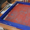 waiting for the screen to dry