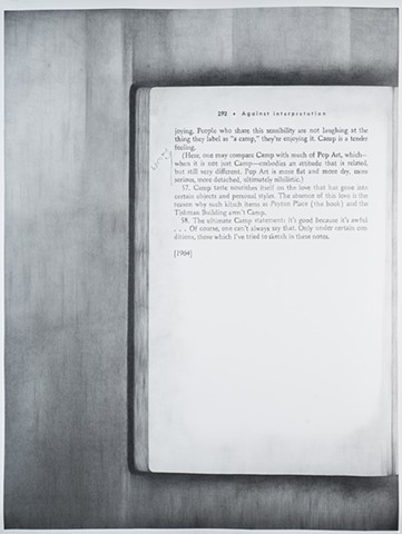 Molly Springfield graphite drawing text marginalia conceptual art susan sontag