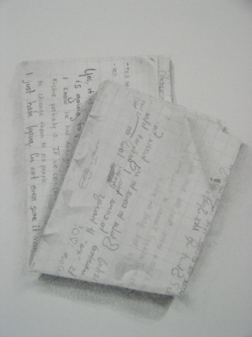 graphite drawing note by Molly Springfield